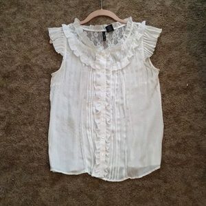 White button up blouse